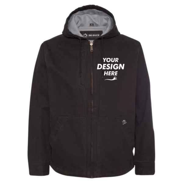 DRI DUCK Men's Laredo Boulder Cloth™ Canvas Jacket with Thermal Lining, Black, Front view, Mockup