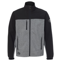 DRI DUCK Men's Motion Soft Shell Jacket, Black Heather / Black, Front view