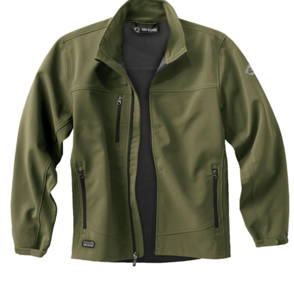 DRI DUCK Men's Motion Soft Shell Jacket, Olive Drab / Olive Drab, Front view