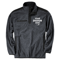 DRI DUCK Men's Ranger Melange Fleece Pullover, Charcoal, Front view, Mockup