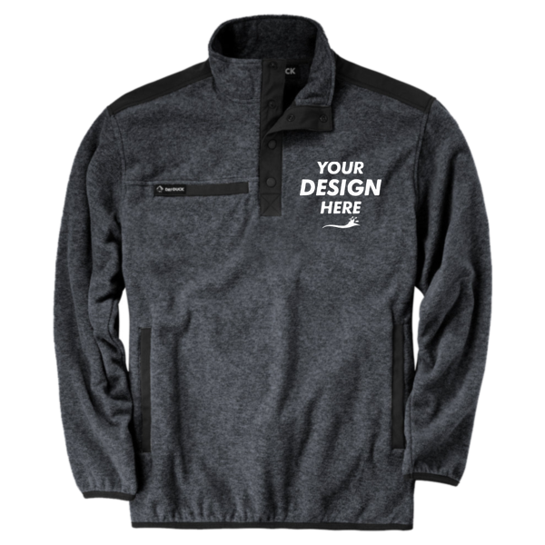 DRI DUCK Men's Ranger Melange Fleece Pullover, Charcoal, Front view, Mockup
