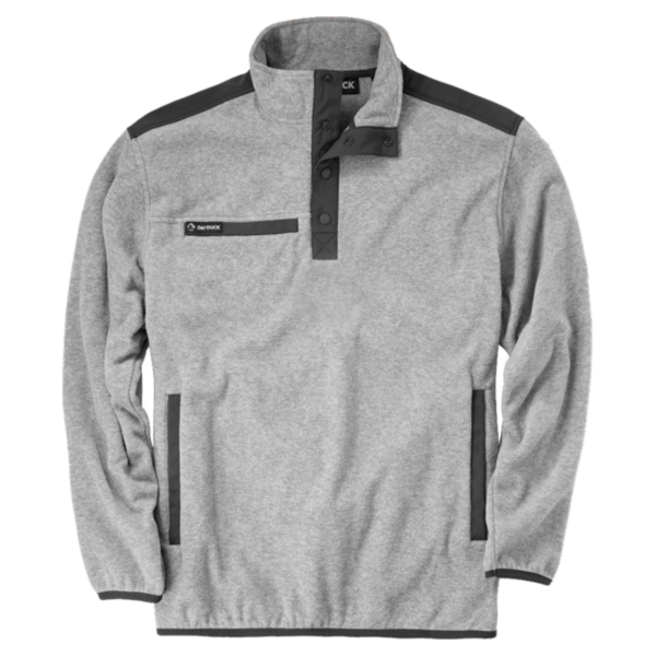 DRI DUCK Men's Ranger Melange Fleece Pullover, Platinum, Front view