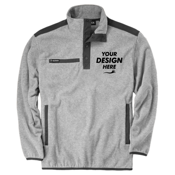 DRI DUCK Men's Ranger Melange Fleece Pullover, Platinum, Front view, Mockup