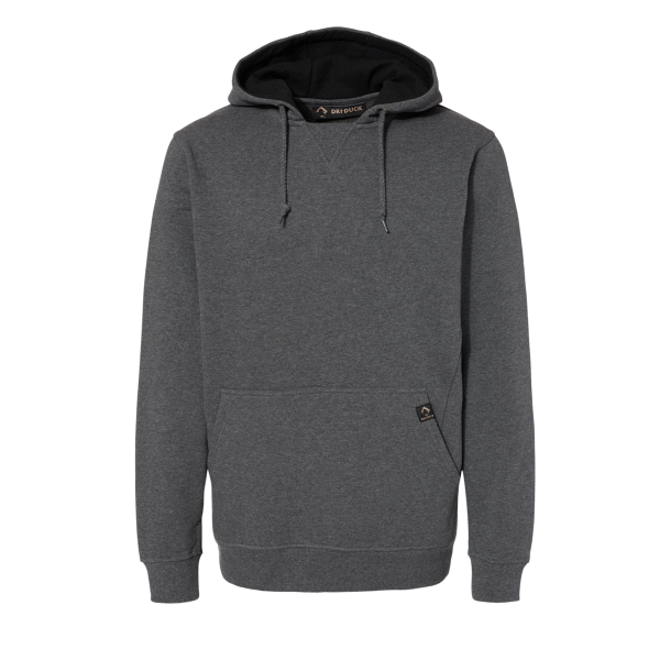 DRI DUCK Men's Woodland Fleece Hooded Pullover, Dark Oxford, Front view