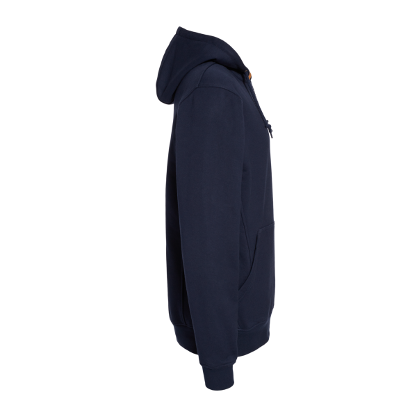 DRI DUCK Men's Woodland Fleece Hooded Pullover, Navy, Right Sleeve view