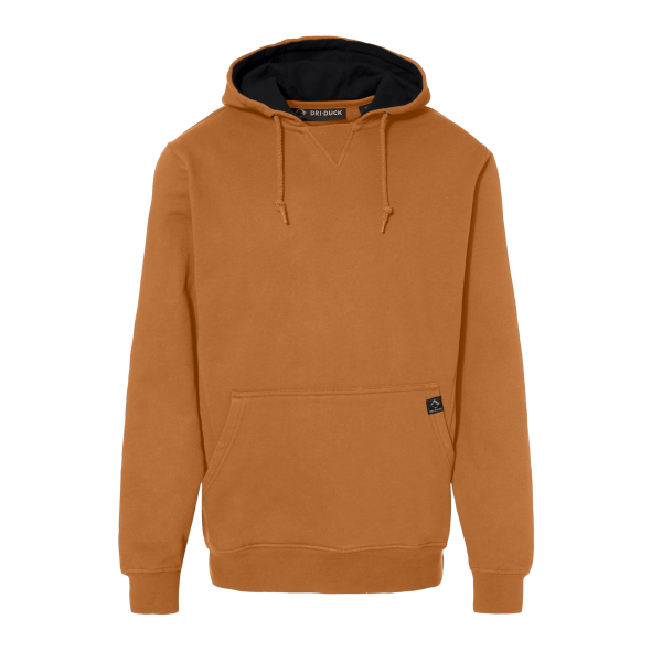 DRI DUCK Men's Woodland Fleece Hooded Pullover, Saddle, Front view