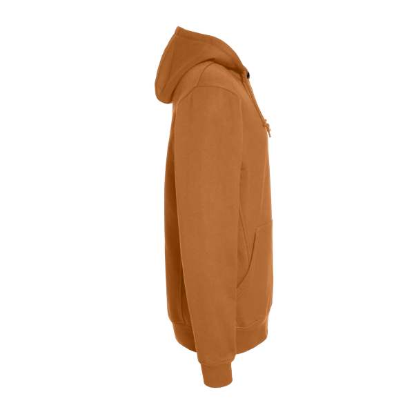 DRI DUCK Men's Woodland Fleece Hooded Pullover, Saddle, Right Sleeve view