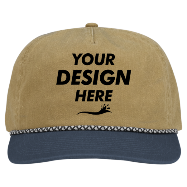 DRI DUCK Rockwell Cap, Wheat / Denim, Front view, Mockup