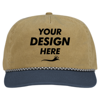 DRI DUCK Rockwell Cap, Wheat / Denim, Front view, Mockup