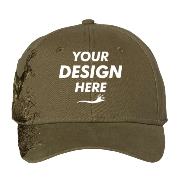 DRI DUCK Running Buck Cap, Olive / Olive, Front view, Mockup