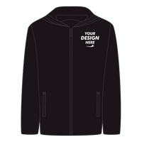 DRI DUCK Unisex Torrent Waterproof Hooded Jacket, Black / Black, Front view, Mockup