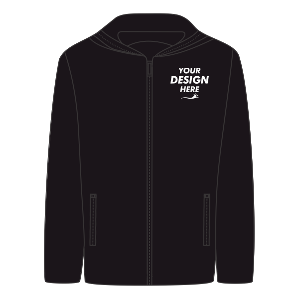 DRI DUCK Unisex Torrent Waterproof Hooded Jacket, Black / Black, Front view, Mockup