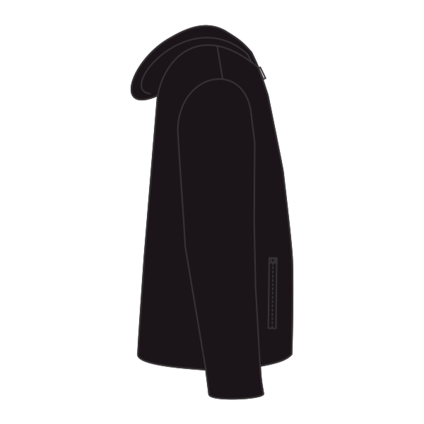 DRI DUCK Unisex Torrent Waterproof Hooded Jacket, Black / Black, Right Sleeve (Long) view