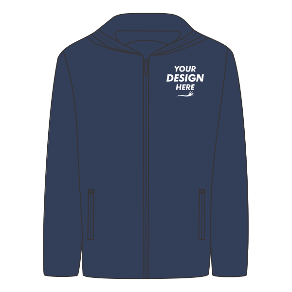 DRI DUCK Unisex Torrent Waterproof Hooded Jacket, Navy / Navy, Front view, Mockup