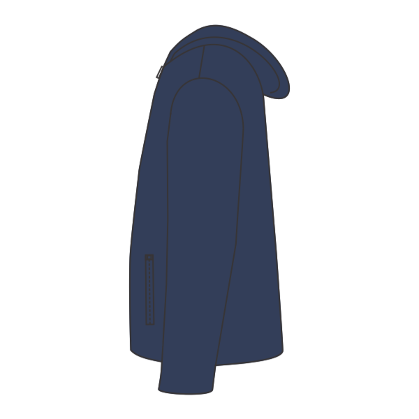 DRI DUCK Unisex Torrent Waterproof Hooded Jacket, Navy / Navy, Left Sleeve (Long) view