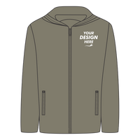 DRI DUCK Unisex Torrent Waterproof Hooded Jacket, Olive / Black, Front view, Mockup