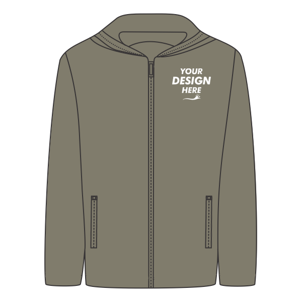 DRI DUCK Unisex Torrent Waterproof Hooded Jacket, Olive / Black, Front view, Mockup