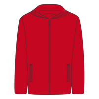 DRI DUCK Unisex Torrent Waterproof Hooded Jacket, Red / Red, Front view