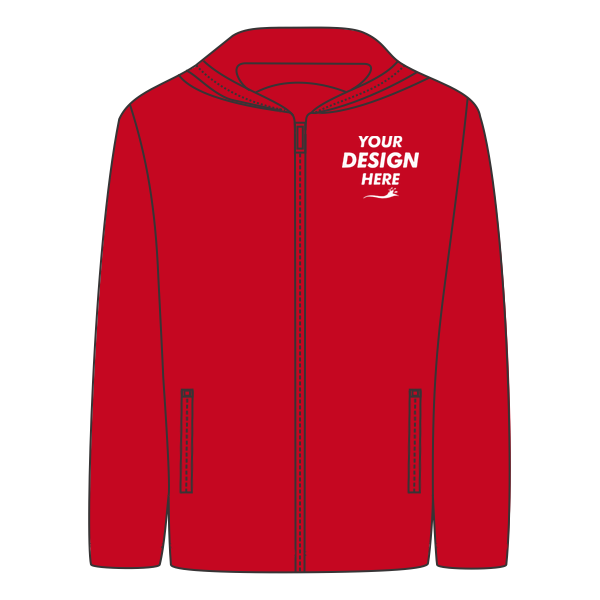 DRI DUCK Unisex Torrent Waterproof Hooded Jacket, Red / Red, Front view, Mockup
