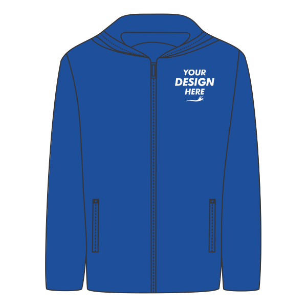 DRI DUCK Unisex Torrent Waterproof Hooded Jacket, Tech Blue / Tech Blue, Front view, Mockup