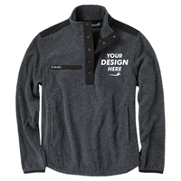 DRI DUCK Women's Sierra Melange Fleece Pullover, Charcoal, Front view, Mockup