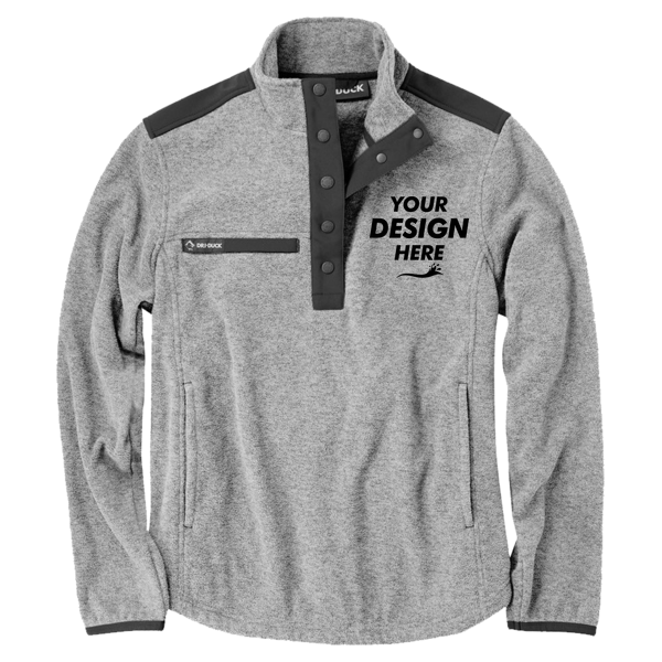 DRI DUCK Women's Sierra Melange Fleece Pullover, Platinum, Front view, Mockup