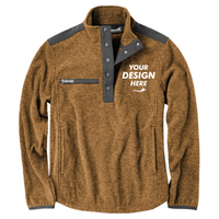 DRI DUCK Women's Sierra Melange Fleece Pullover, Saddle, Front view, Mockup
