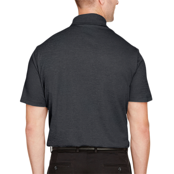 Devon & Jones Men's CrownLux Performance® Address Mélange Polo, Black Heather, Back view