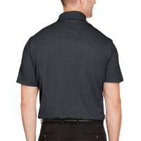 Devon & Jones Men's CrownLux Performance® Address Mélange Polo, Black Heather, Back view