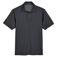 Devon & Jones Men's CrownLux Performance Address Mélange Polo, Black Melange, Front view