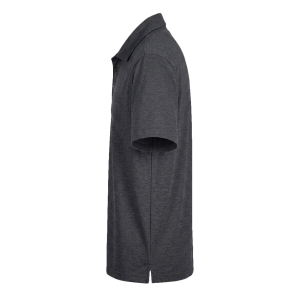 Devon & Jones Men's CrownLux Performance Address Mélange Polo, Black Melange, Left Sleeve view