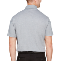 Devon & Jones Men's CrownLux Performance® Address Mélange Polo, Grey Heather, Back view