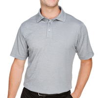 Devon & Jones Men's CrownLux Performance® Address Mélange Polo, Grey Heather, Front view