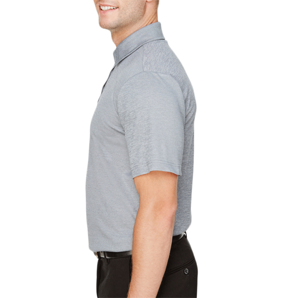 Devon & Jones Men's CrownLux Performance® Address Mélange Polo, Grey Heather, Left Sleeve view