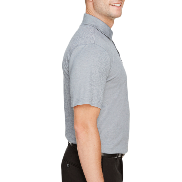 Devon & Jones Men's CrownLux Performance® Address Mélange Polo, Grey Heather, Right Sleeve view