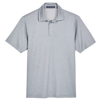 Devon & Jones Men's CrownLux Performance Address Mélange Polo, Grey Melange, Front view