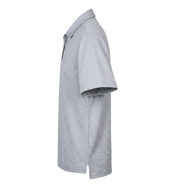 Devon & Jones Men's CrownLux Performance Address Mélange Polo, Grey Melange, Left Sleeve view