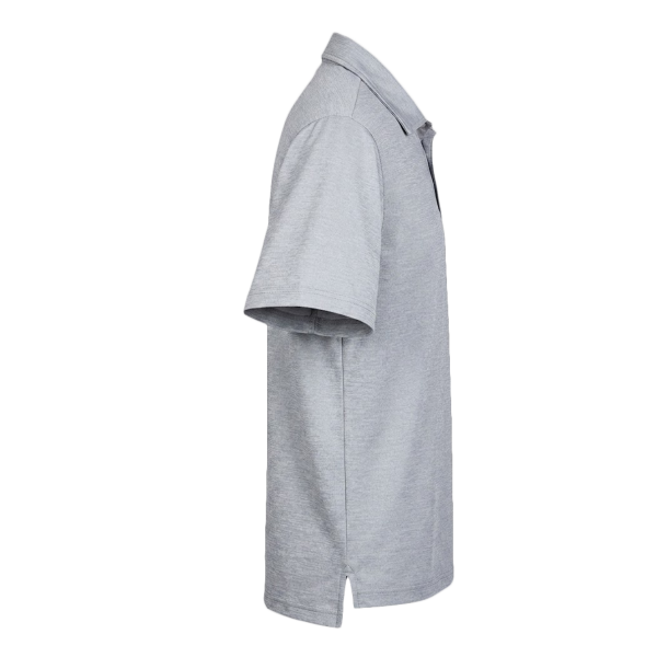 Devon & Jones Men's CrownLux Performance Address Mélange Polo, Grey Melange, Right Sleeve view