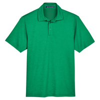 Devon & Jones Men's CrownLux Performance Address Mélange Polo, Kelly Green Melange, Front view
