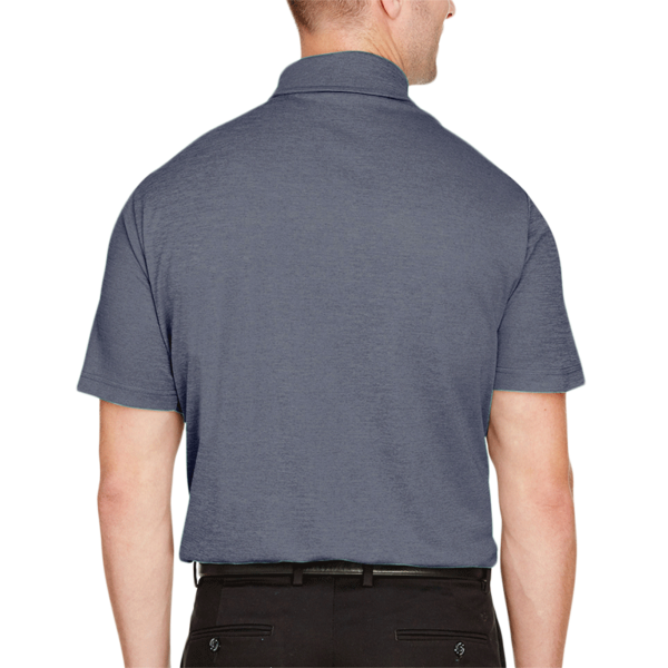 Devon & Jones Men's CrownLux Performance® Address Mélange Polo, Navy Heather, Back view
