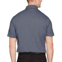 Devon & Jones Men's CrownLux Performance® Address Mélange Polo, Navy Heather, Back view