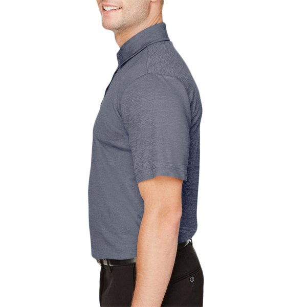 Devon & Jones Men's CrownLux Performance® Address Mélange Polo, Navy Heather, Left Sleeve view