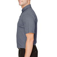 Devon & Jones Men's CrownLux Performance® Address Mélange Polo, Navy Heather, Left Sleeve view