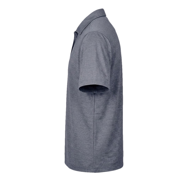 Devon & Jones Men's CrownLux Performance Address Mélange Polo, Navy Melange, Left Sleeve view