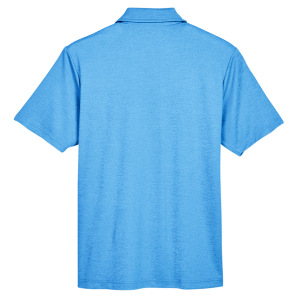 Devon & Jones Men's CrownLux Performance Address Mélange Polo, Ocean Blue Melange, Back view