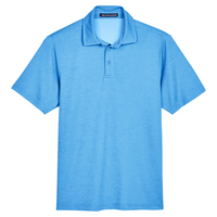 Devon & Jones Men's CrownLux Performance Address Mélange Polo, Ocean Blue Melange, Front view