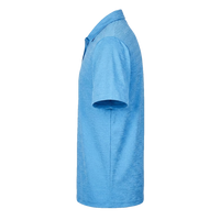 Devon & Jones Men's CrownLux Performance Address Mélange Polo, Ocean Blue Melange, Left Sleeve view