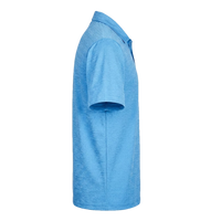 Devon & Jones Men's CrownLux Performance Address Mélange Polo, Ocean Blue Melange, Right Sleeve view