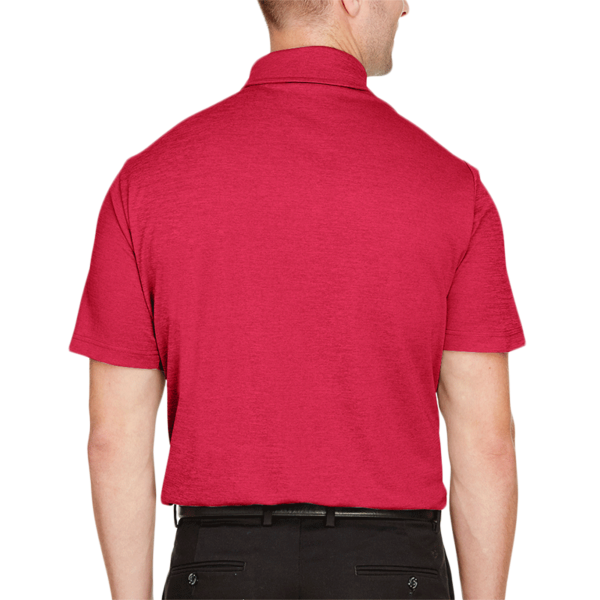 Devon & Jones Men's CrownLux Performance® Address Mélange Polo, Red Heather, Back view