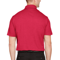 Devon & Jones Men's CrownLux Performance® Address Mélange Polo, Red Heather, Back view
